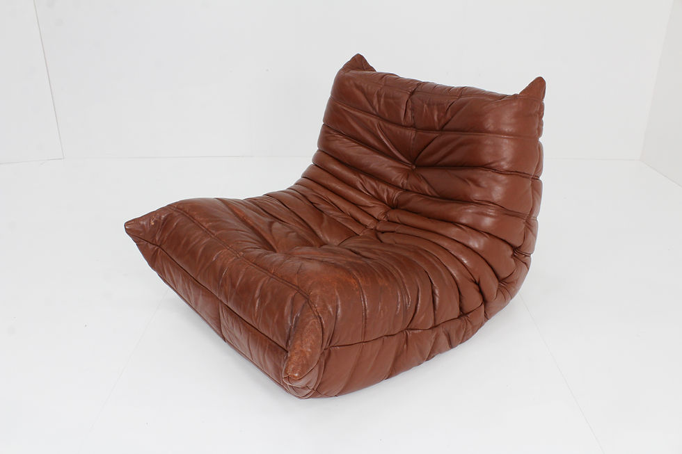 Thumbnail: Originele togo ligne roset fauteuil cognac leer