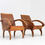 Thumbnail: Set Vintage Mid Century houten fauteuils