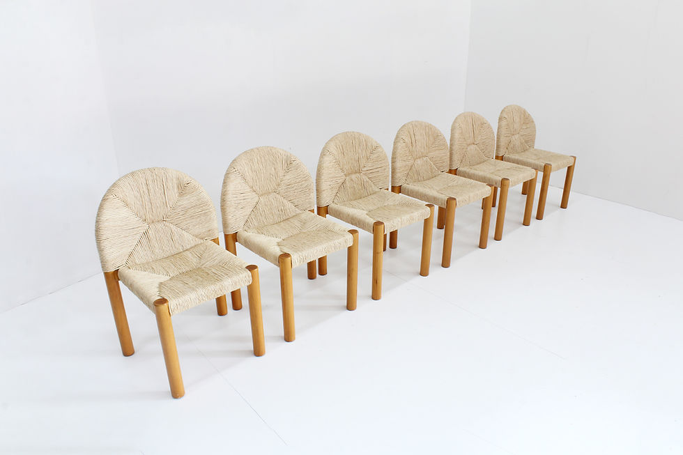 Thumbnail: Ciambotto dining chairs by De Pas, D'Urbino and Lomazzi set of 6