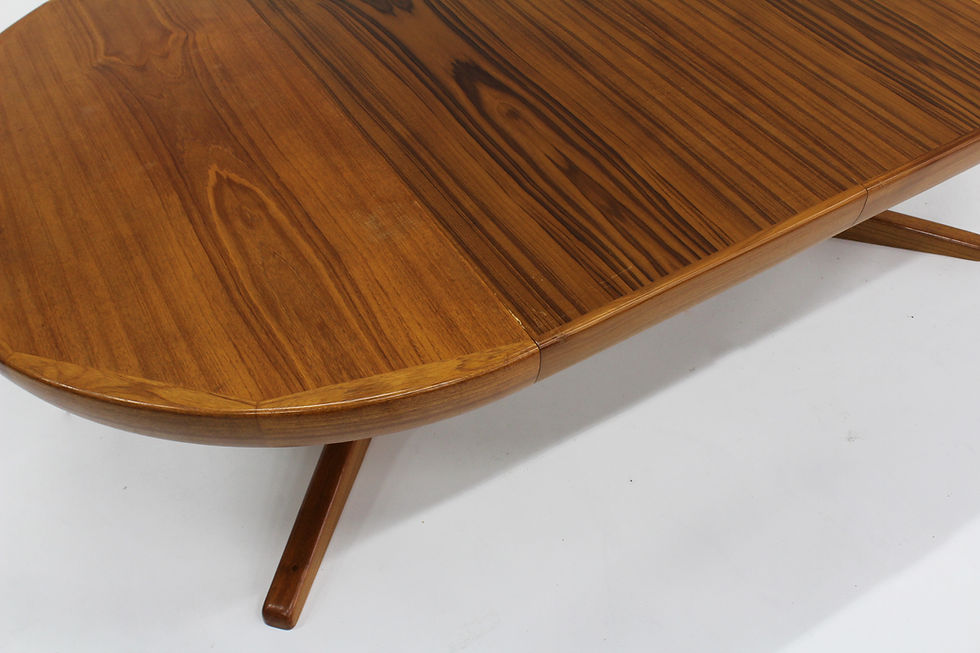 Thumbnail: Vintage Danish round extendable dining table 1960s