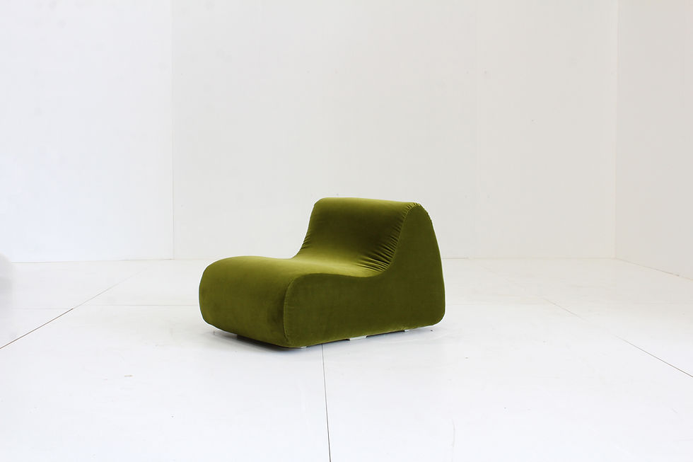 Thumbnail: Vintage green velvet armchair Italy  1970s