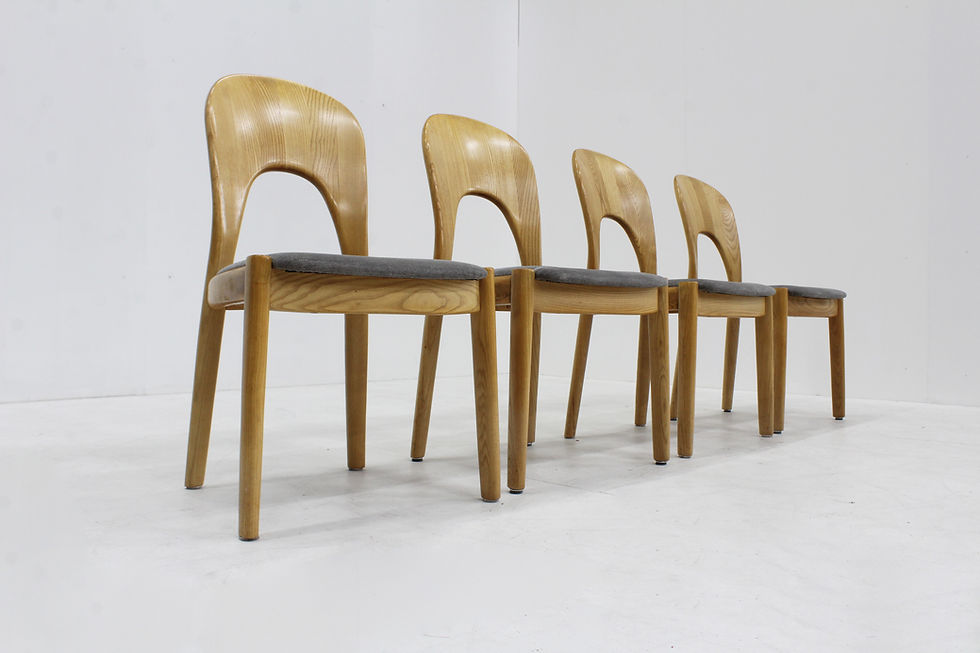 Thumbnail: Vintage Danish Dining Chairs by Niels Koefoed solid oak, 1960s, Set of 4