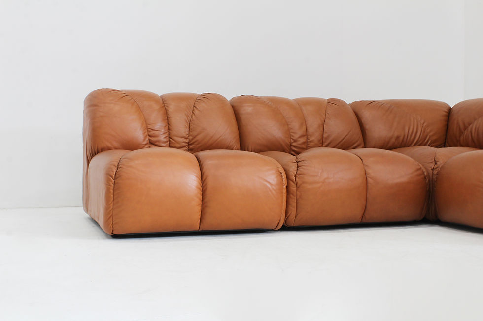 Thumbnail: Vintage Modular Sofa in Cognac Leather , Italy  1970s