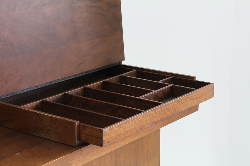 Thumbnail: Silvio Coppola Italian credenza for Bernini walnut wood, 1960s  Credenza designed by Silvio Coppola  for Bernini in 1966