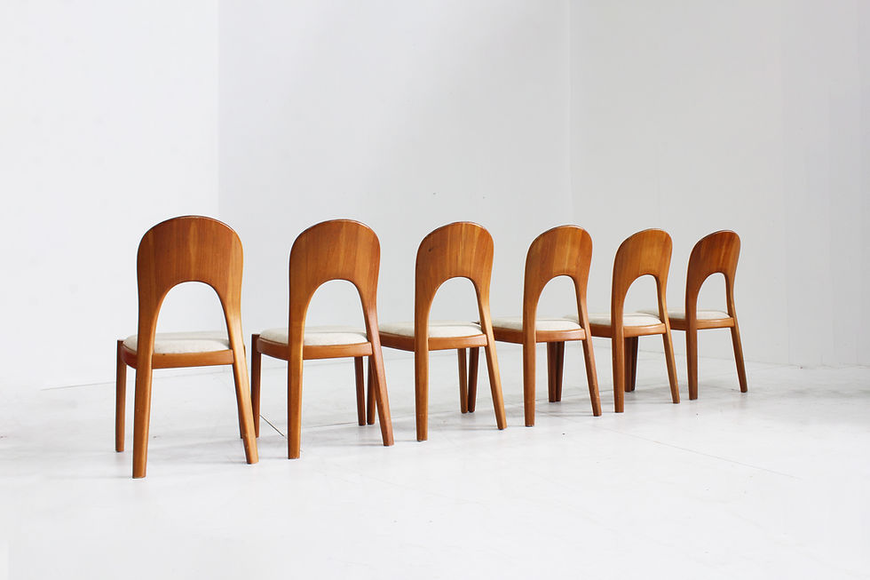 Thumbnail: Vintage Danish Dining Chairs by Niels Koefoed for Koefoeds Hornslet, Set of 6  Vintage Danish solid teak dining room chairs d