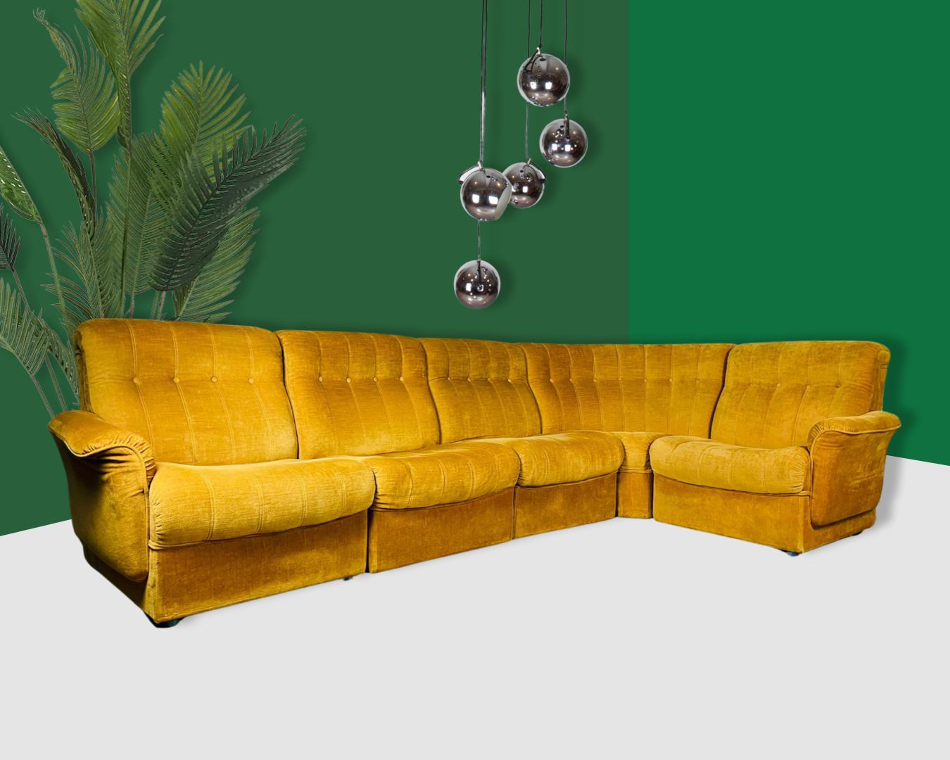 Modulaire bank geel jaren 70