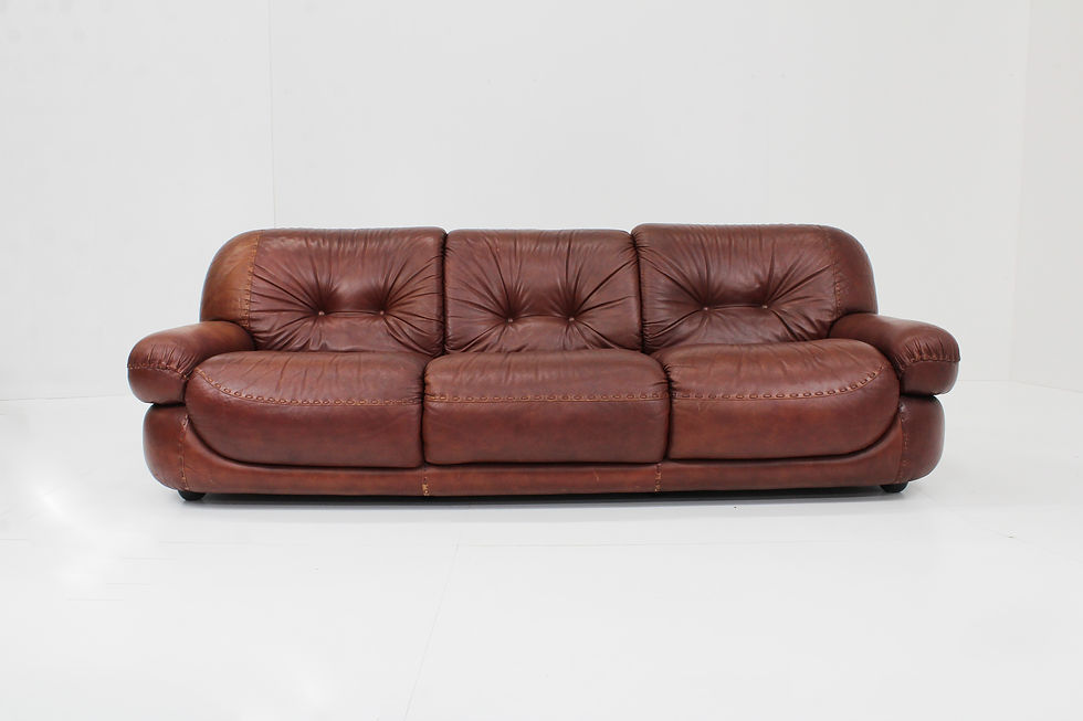 Thumbnail: Sapporo Italiaanse leren design Sofa Mobil Girgi Jaren 70