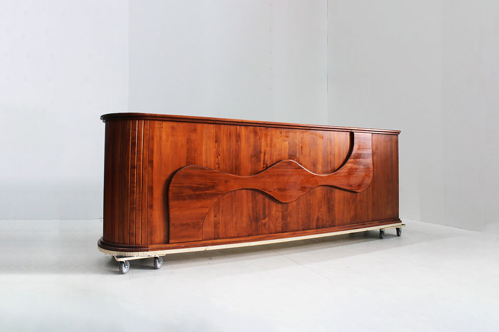Vintage shop counter cabinet in marble and wood Italy 1970s