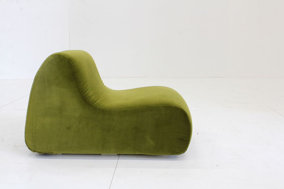 Thumbnail: Vintage green velvet armchair Italy  1970s