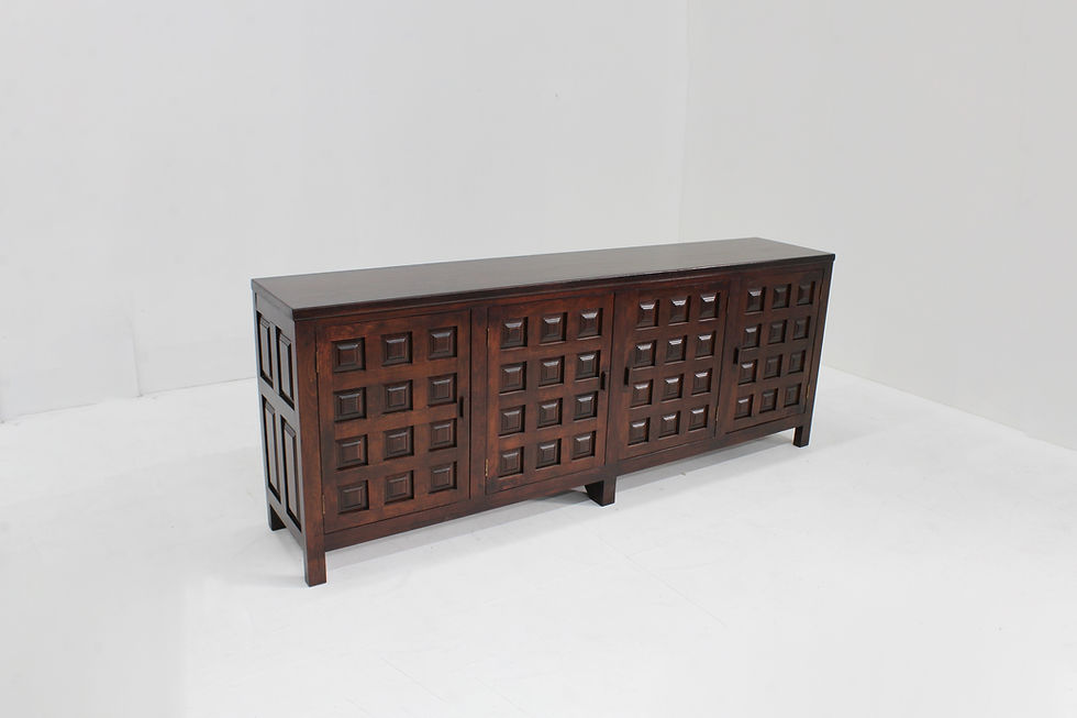 Thumbnail: Vintage Brutalist Sideboard carved solid wood Spain 1960s