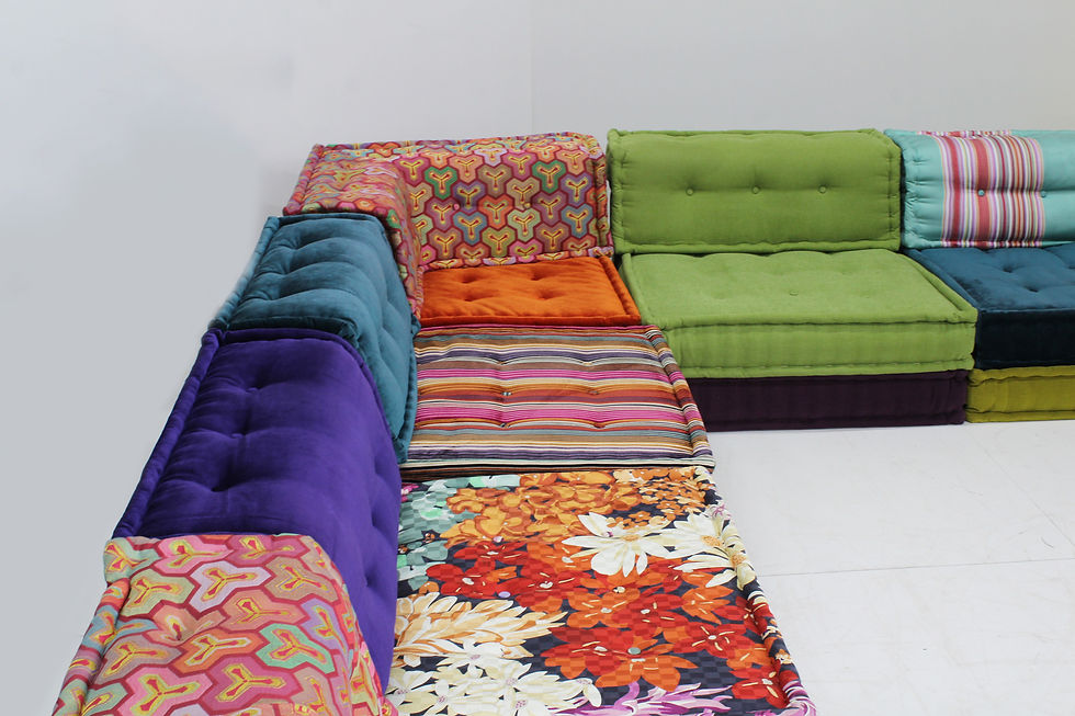 Thumbnail: Large Mah Jong modular sofa in Missoni & Kenzo by Roche Bobois , set of 33