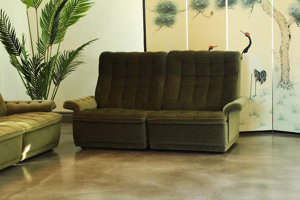 Thumbnail: Vintage modulaire elementen bank velours groen