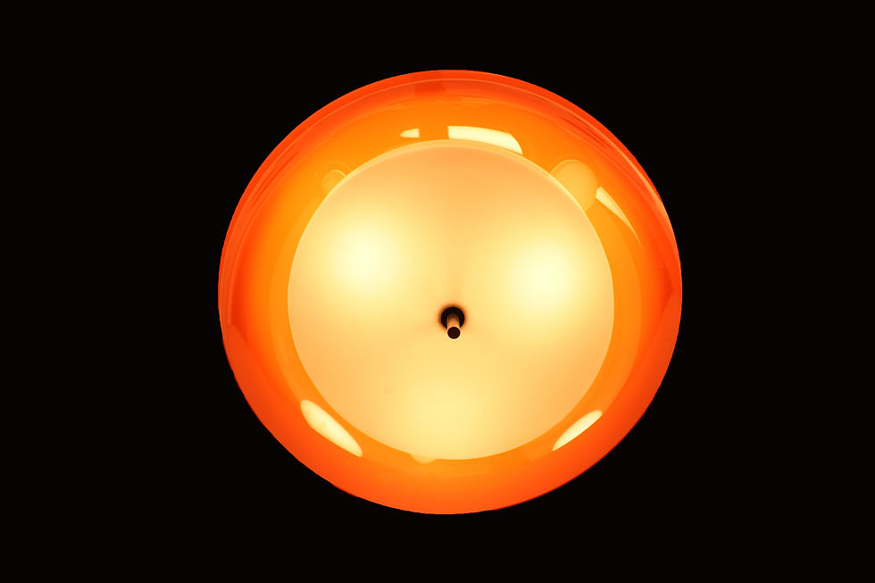 Thumbnail: Vintage space age oranje hanglamp