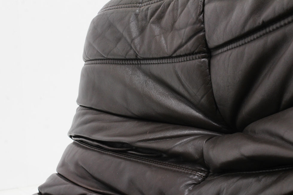 Thumbnail: Original Vintage Togo ligne Roset brown leather chair by Michel Ducaroy 1979