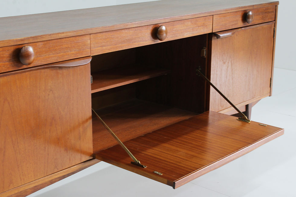 Thumbnail: Vintage teak dressoir deens design tv meubel jaren 60