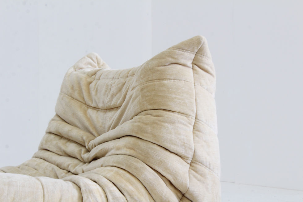 Thumbnail: Original Vintage Togo ligne Roset chair beige velvet by Michel Ducaroy
