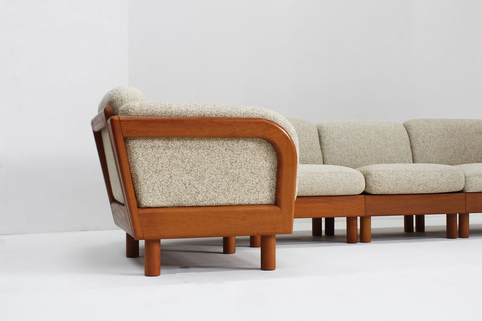Thumbnail: Vintage Danish Mid Century Corner Sofa solid teak by Olsen Laursen 1960s