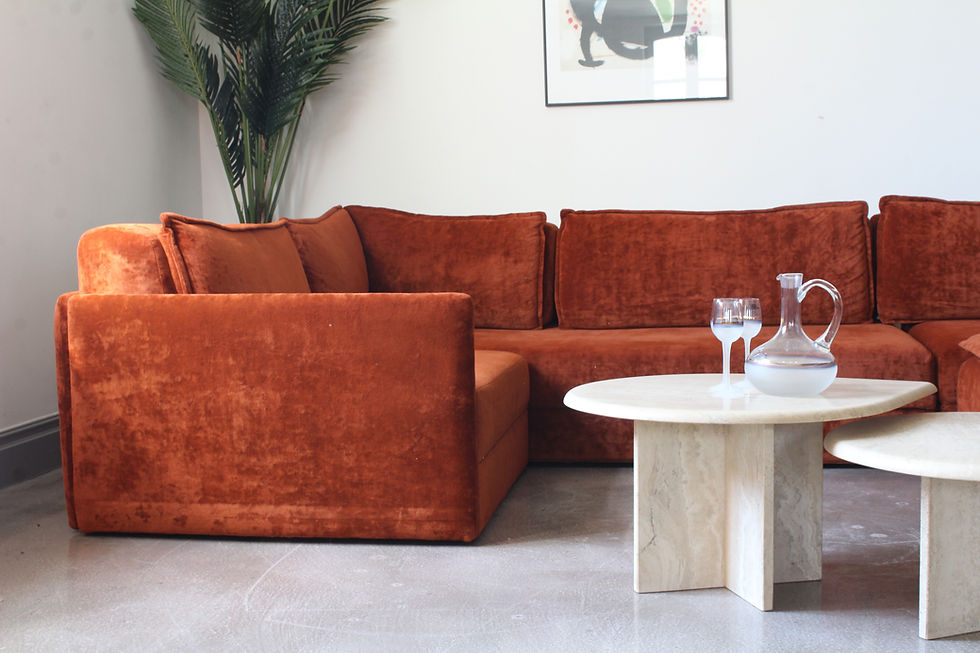 Thumbnail: Vintage oranje modulaire elementen bank sofa zithoek jaren 70