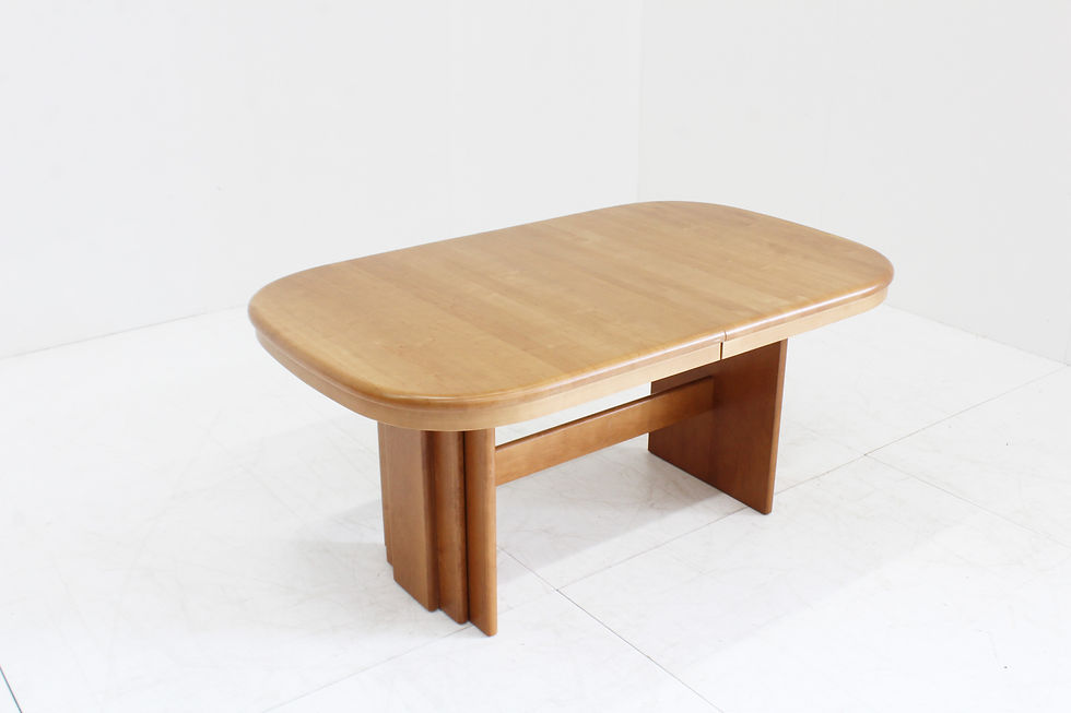 Thumbnail: Vintage large oval extendable dining table 1960s