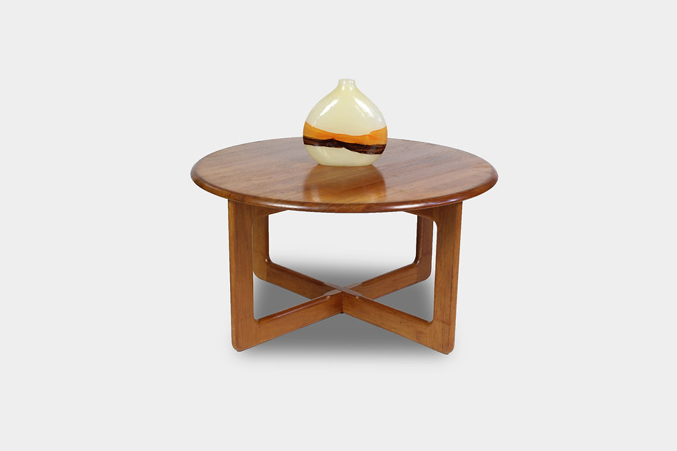 Thumbnail: Vintage Ronde Teakhouten Salontafel
