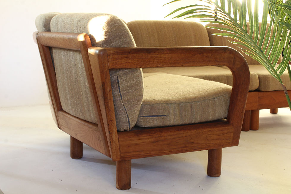Thumbnail: Mid century teakhouten deense hoekbank bank | jaren 50