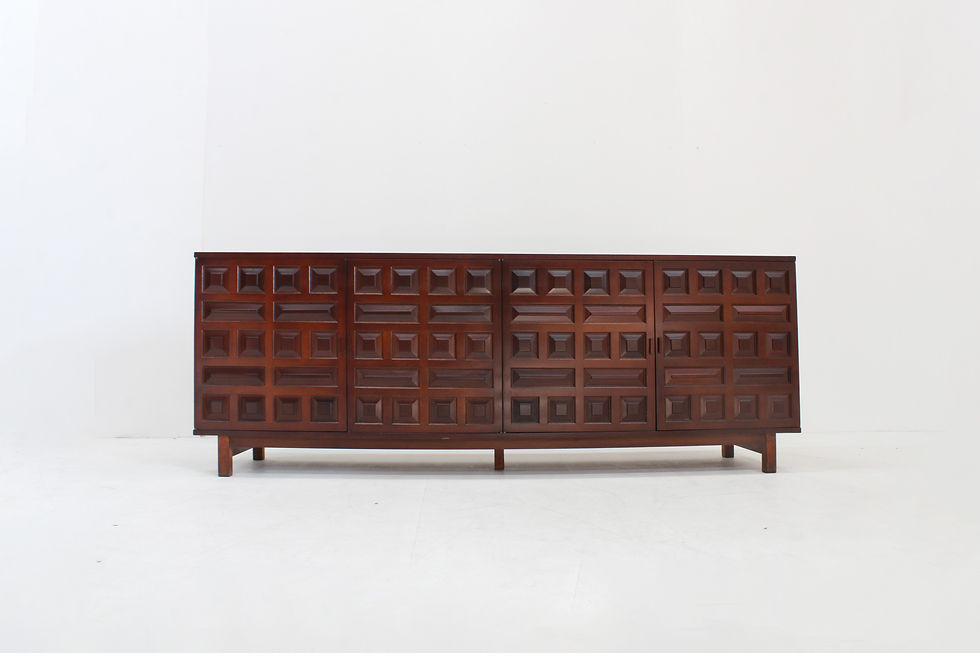 Vintage Spanish Brutalist Sideboard Credenza