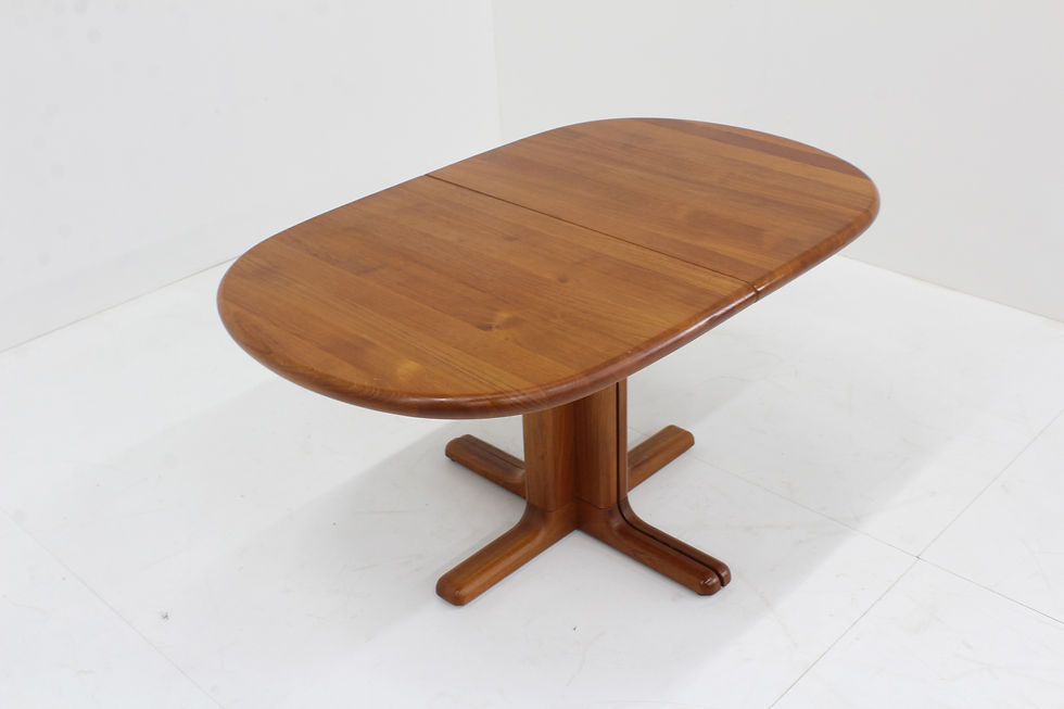 Thumbnail: Vintage Danish oval dining table solid teak 1960s