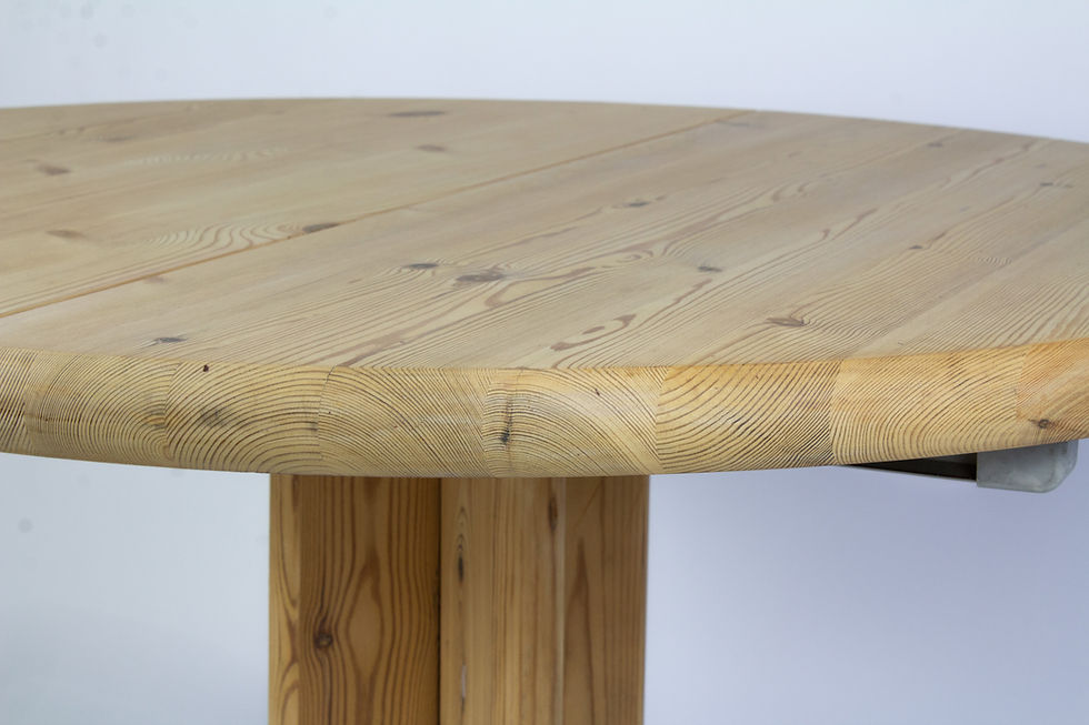 Thumbnail: Vintage round oval extendable dining table table solid pine