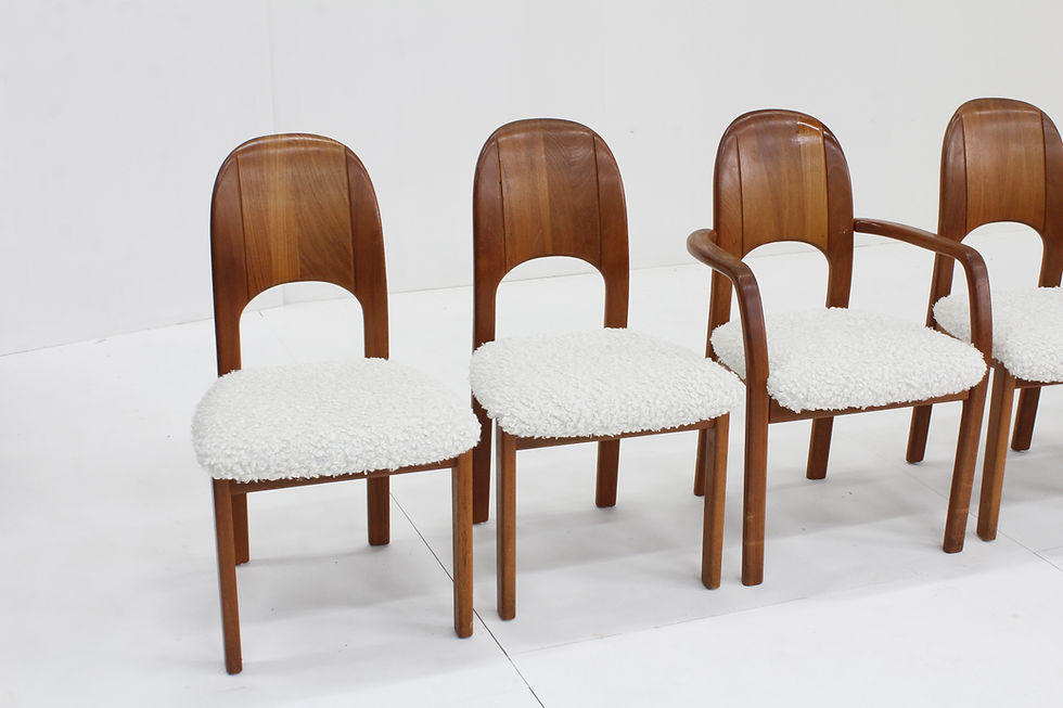 Thumbnail: Vintage Danish Dining Chairs teak wood 1960s , Set of 6