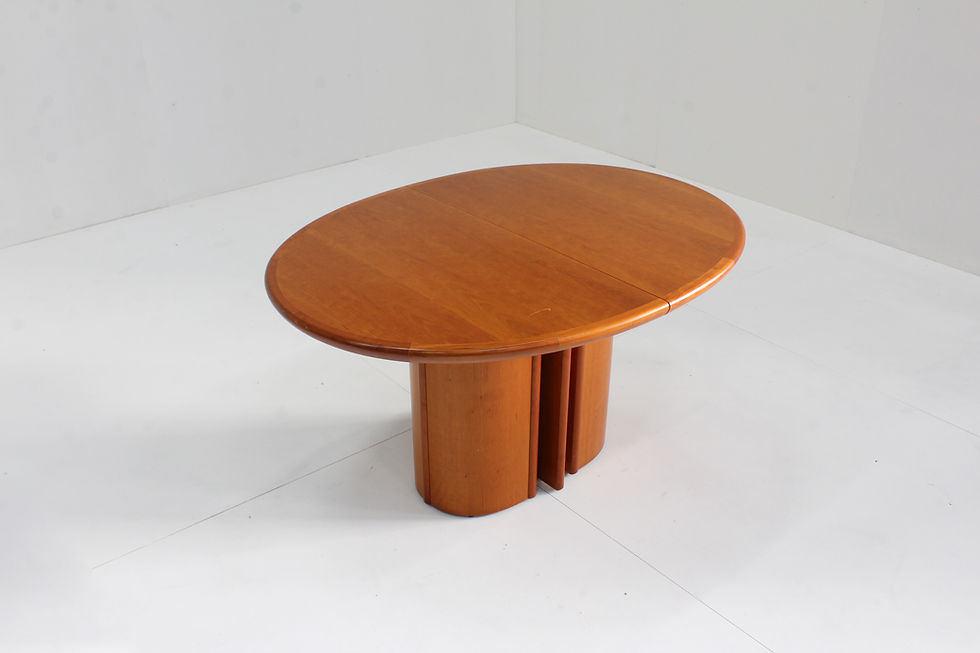 Thumbnail: Vintage Skovby Deense uitschuifbare ovalen eettafel