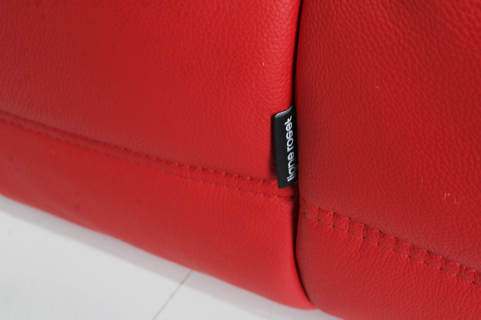 Thumbnail: Originele Togo ligne Roset sofa corner rood leer Michel Ducaroy