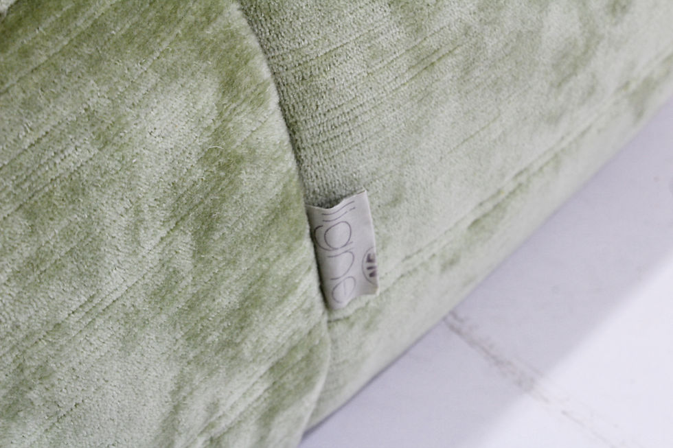 Thumbnail: Original Vintage Togo Ligne Roset 3 seater sofa green velvet by Michel Ducaroy
