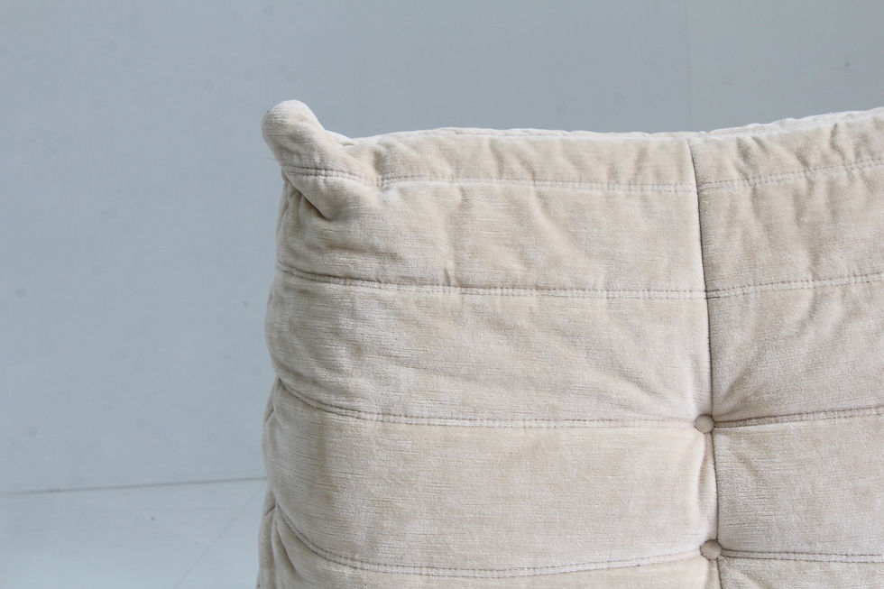 Thumbnail: Original Vintage Togo ligne Roset chair beige velvet by Michel Ducaroy