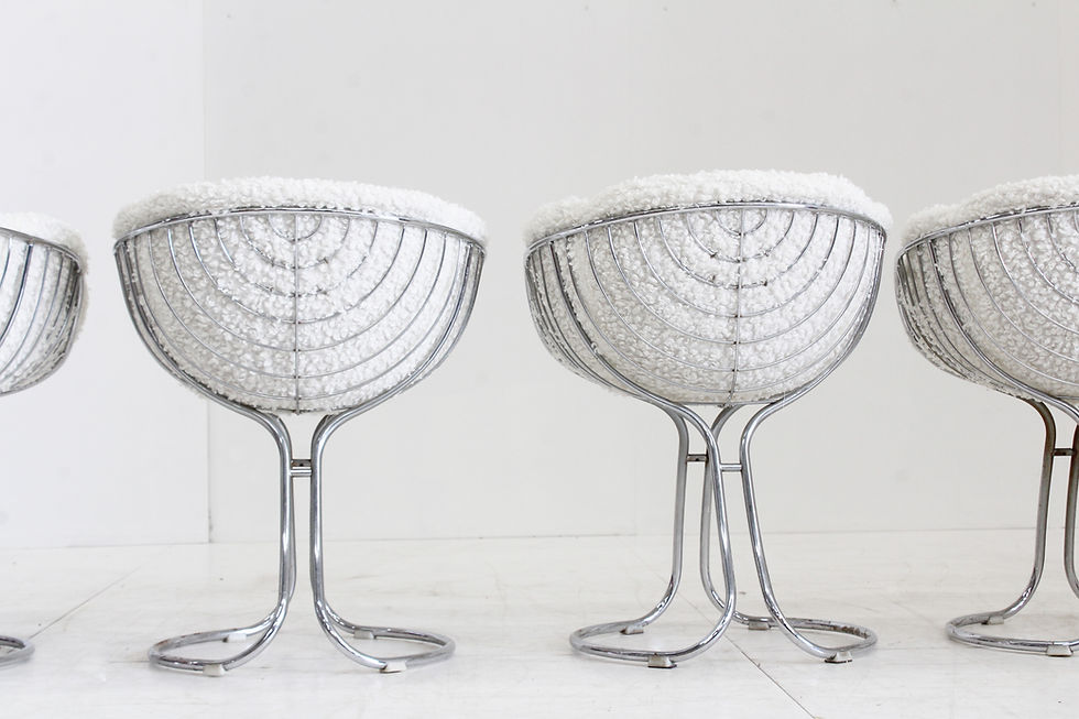 Thumbnail: Set of 5 Pan Am dining chairs by Gastone Rinaldi for Rima Italy 1970s