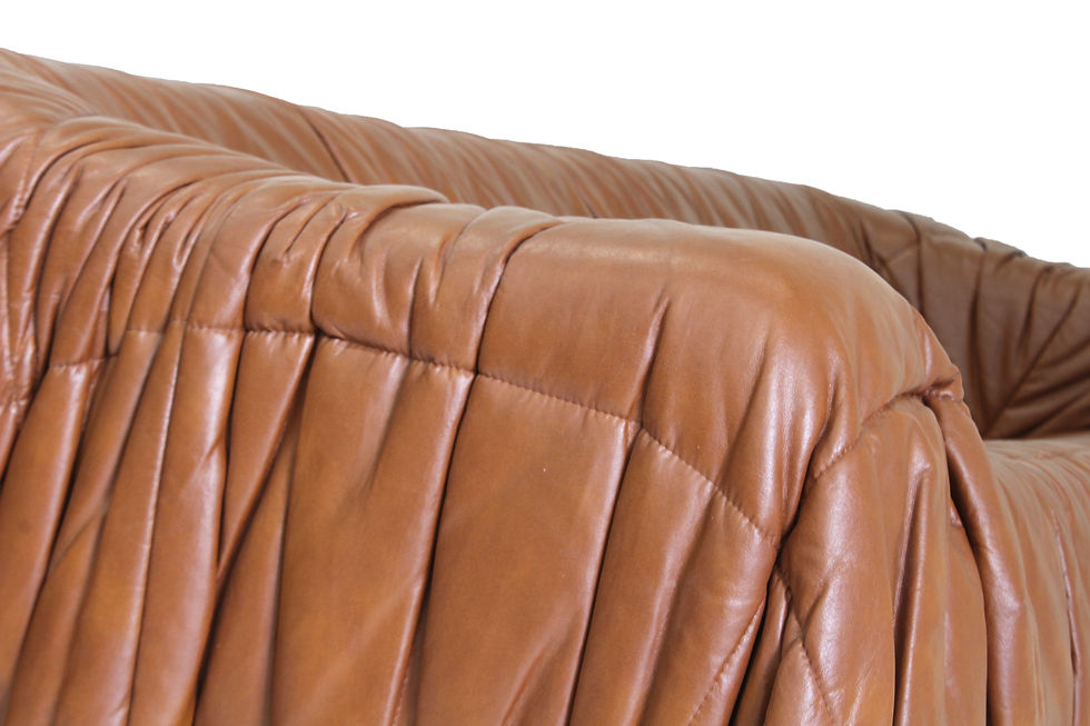 Thumbnail: Piumino cognac sofa by Jonathan De Pas for Dell’Oca 1970s Italy
