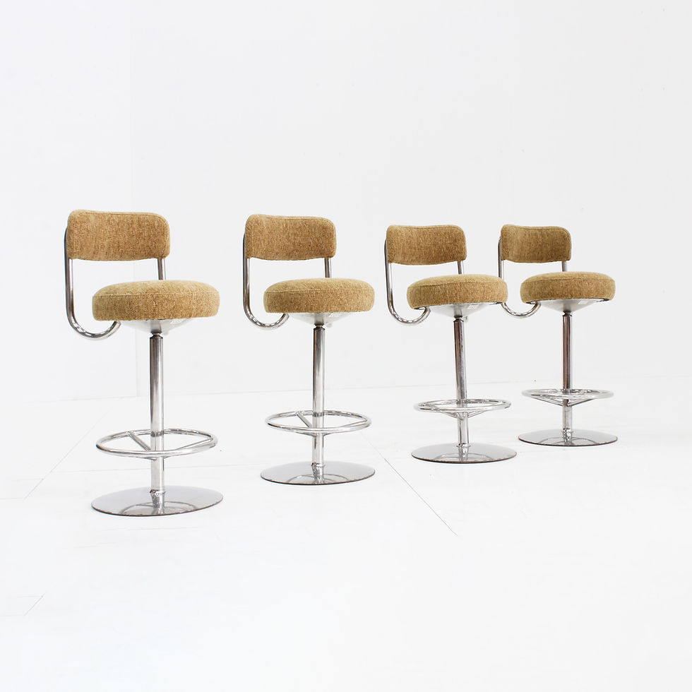 Thumbnail: Set of 4 vintage Swedish design bar stools by Borje Johanson