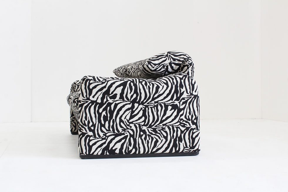 Thumbnail: Cassina Maralunga 2 seater by Vico Magistretti Zebra fabric
