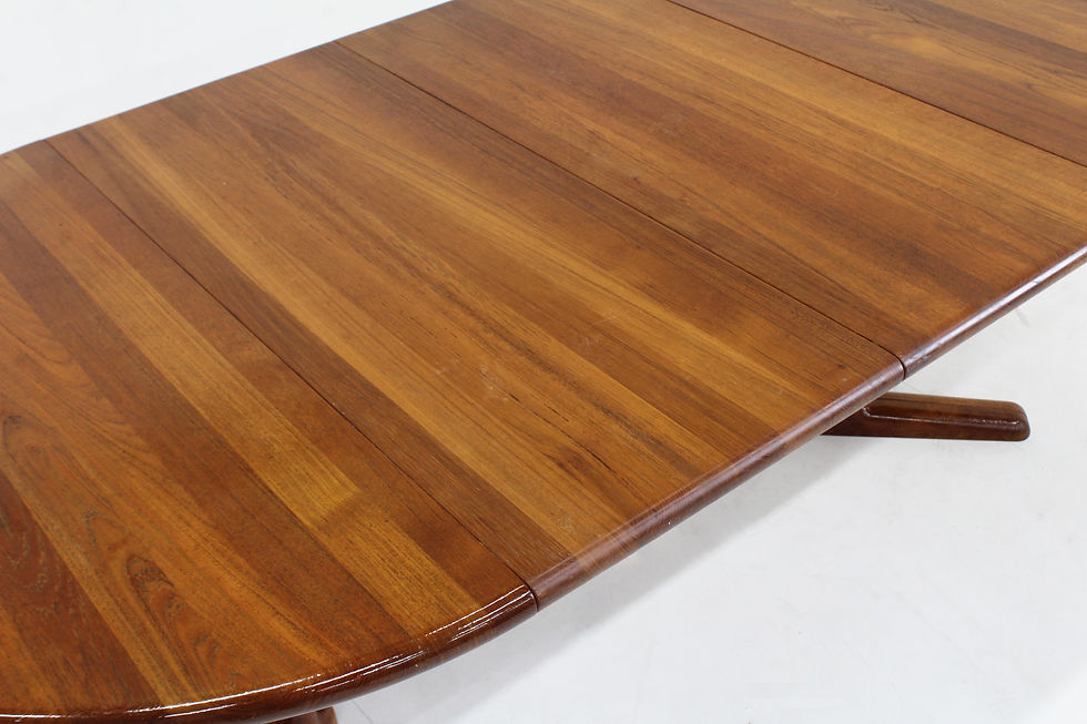 Thumbnail: Vintage Dyrlund Danish round extendable dining table solid teak