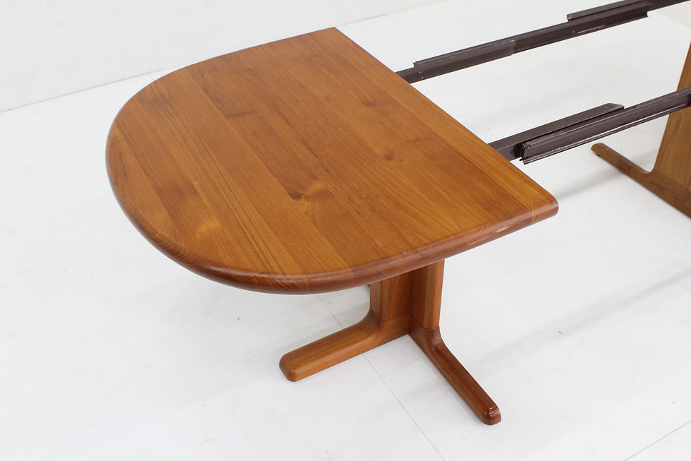 Thumbnail: Vintage Danish oval dining table solid teak 1960s