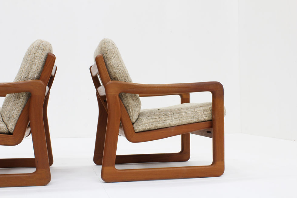 Thumbnail: Set Vintage Mid century easy chairs solid teak Holstebro MöbelFabrik 1960s