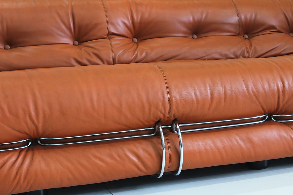 Thumbnail: Cognac Leather Soriana Sofa by Afra and Tobia Scarpa for Cassina, 1970s