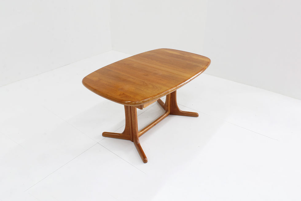 Vintage Danish oval extendable dining table 1960s