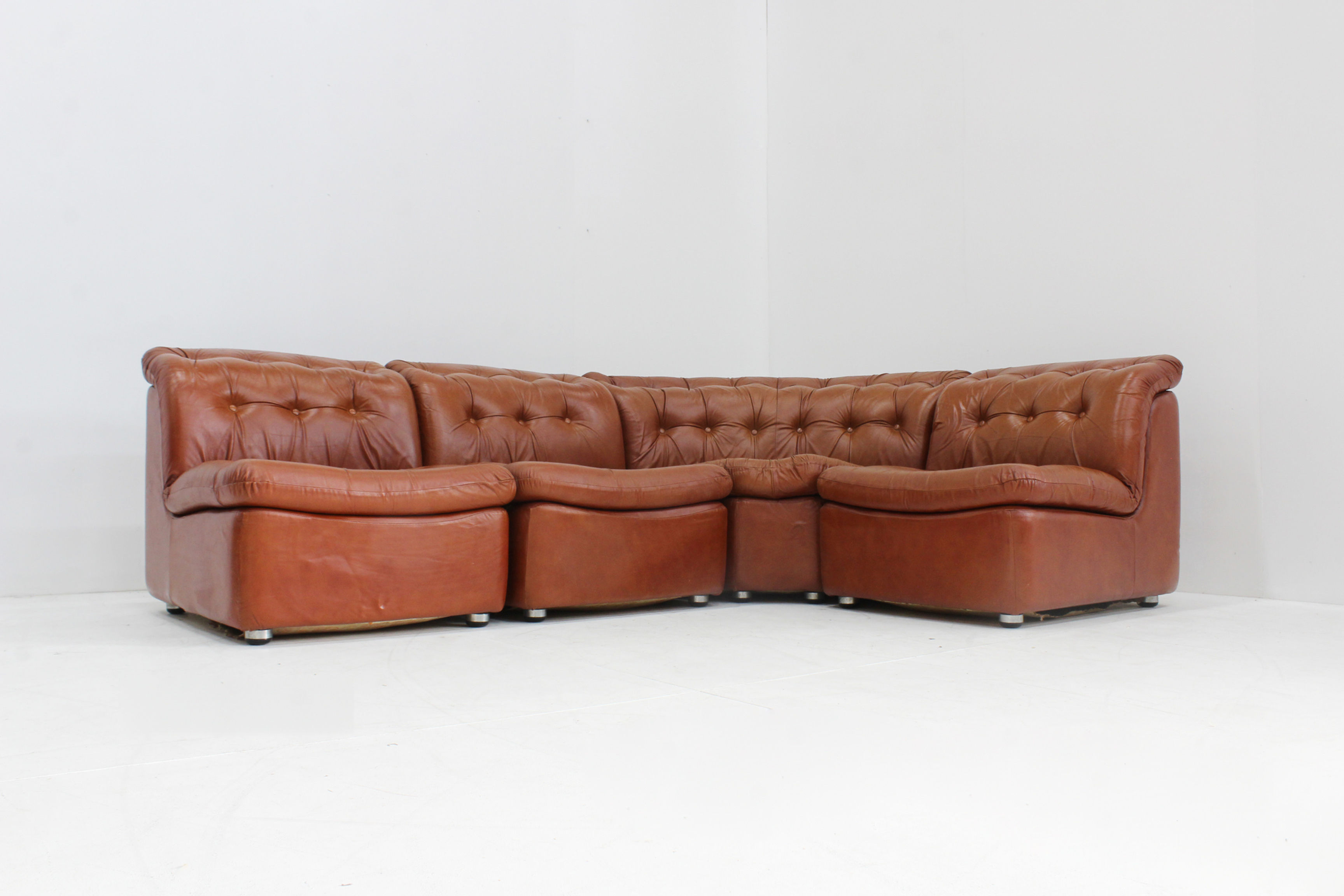 Vintage Italian curved Modular Sofa 1970s , set of 4