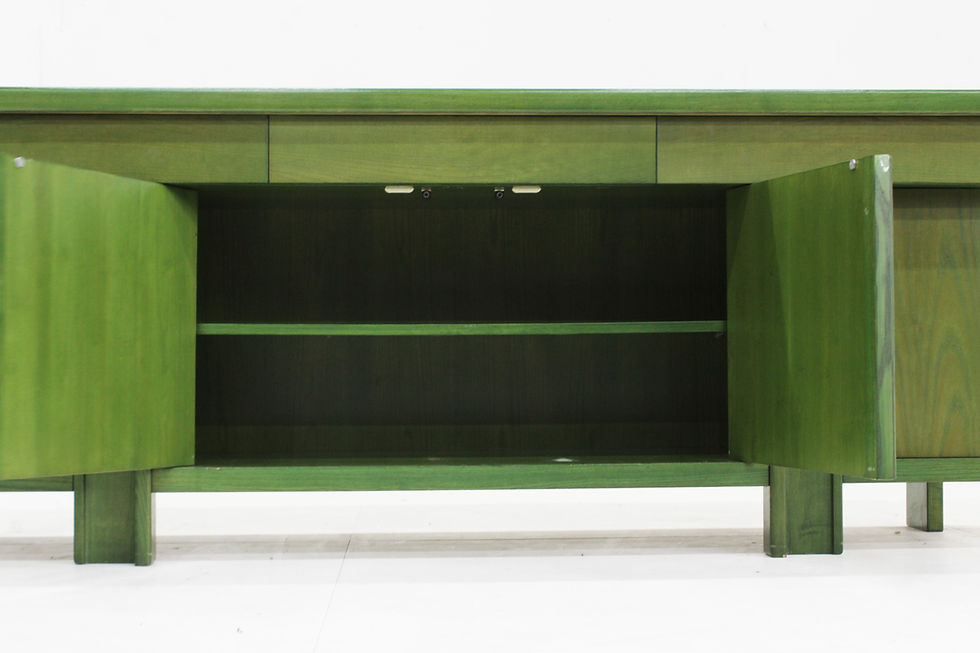 Thumbnail: Vintage Italian Sideboard from the 1960s, Italy. Wooden sideboard in unique green colour. Sculptural Italian design crafted i