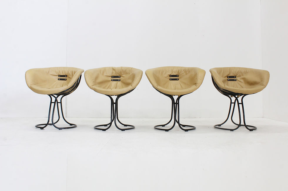 Thumbnail: Set of 4 Pan Am dining chairs by Gastone Rinaldi for Rima Italy 1970s