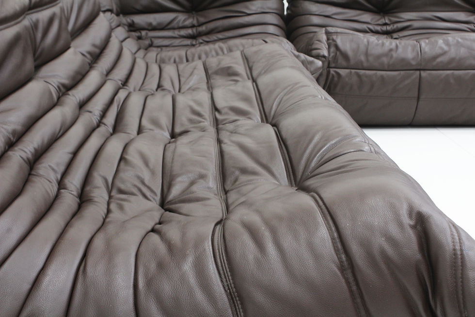 Thumbnail: Original Togo sofa set brown leather by Michel Ducaroy for Ligne Roset