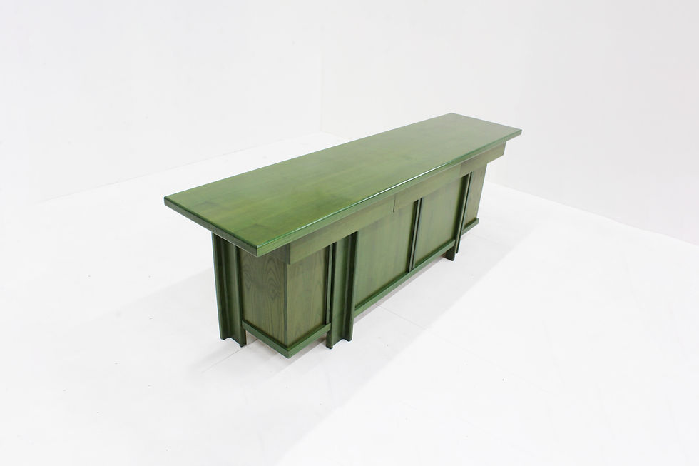 Thumbnail: Vintage Italian Sideboard from the 1960s, Italy. Wooden sideboard in unique green colour. Sculptural Italian design crafted i