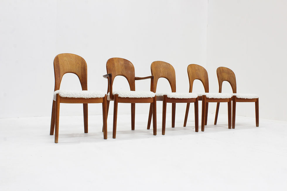 Thumbnail: Vintage Danish Dining Chairs by Niels Koefoed 1960s, Set of 5