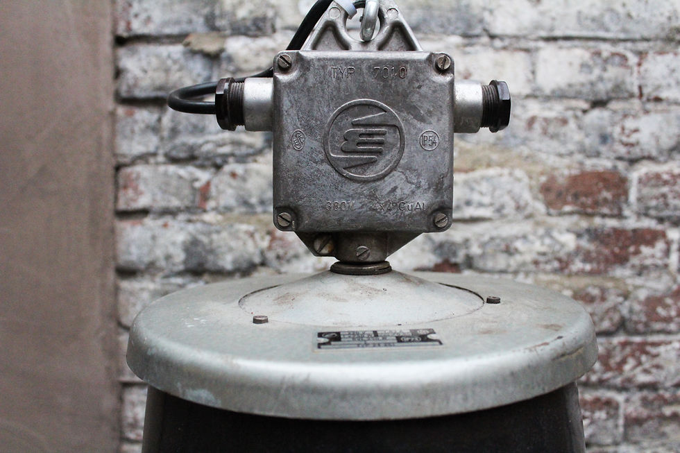Thumbnail: Industriële Oude Fabriekslamp Zwart XXL