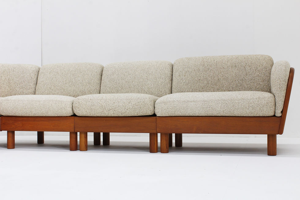 Thumbnail: Vintage Danish Mid Century Corner Sofa solid teak by Olsen Laursen 1960s